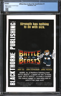 Official How To Draw The Transformers (1987) #1 CGC 9.8 NM/MT