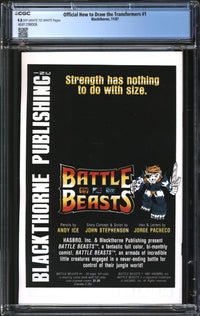 Official How To Draw The Transformers (1987) #1 CGC 9.8 NM/MT