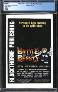 Official How To Draw The Transformers (1987) #1 CGC 9.8 NM/MT