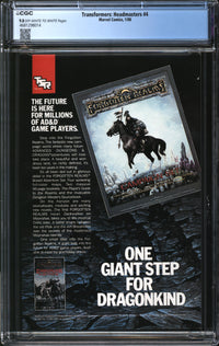 Transformers: Headmasters (1987) #4 CGC 9.8 NM/MT