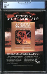 Transformers: The Movie (1987) #2 CGC 9.8 NM/MT