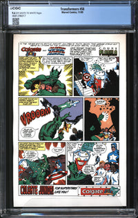 Transformers (1984) #58 CGC 9.6 NM+