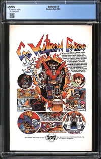 Voltron (1985) #3 CGC 9.8 NM/MT