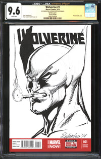Wolverine (2013) #1 Sketch Edition CGC x JSA Signature Series 9.6 NM+ Signed/Sketch Joe Rubinstein