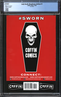 Lady Death: Blasphemy Anthem (2020) #1 Azure Edition CGC 9.8 NM/MT