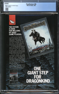 Transformers (1984) #36 CGC 9.8 NM/MT