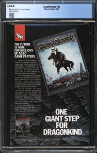 Transformers (1984) #39 CGC 9.8 NM/MT