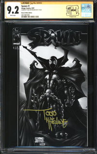 Spawn (1992) #  1 Black & White Edition CGC Signature Series 9.2 NM- Signed Todd McFarlane