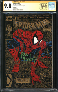 Spider-Man (1990) # 1 Gold Edition CGC Signature Series 9.8 NM/MT Signed Todd McFarlane