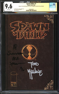 Spawn Bible (1996) #1 CGC x JSA Signature Series 9.6 NM+ Signed Todd McFarlane & Al Simmons