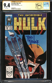 Incredible Hulk (1962) #340 CGC Signature Series 9.4 NM Signed Todd McFarlane