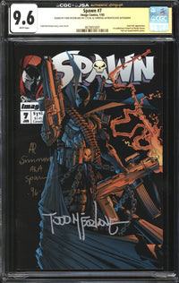Spawn (1992) #  2 CGC x JSA Signature Series 9.6 NM+ Signed Todd McFarlane & Al Simmons