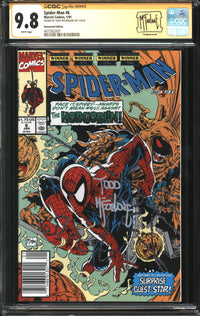 Spider-Man (1990) # 6 Newsstand Edition CGC Signature Series 9.8 NM/MT Signed Todd McFarlane