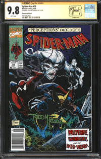 Spider-Man (1990) #10 Newsstand Edition CGC Signature Series 9.8 NM/MT Signed Todd McFarlane