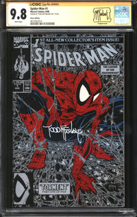 Spider-Man (1990) # 1 Silver Edition CGC Signature Series 9.8 NM/MT Signed Todd McFarlane