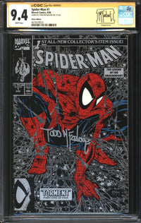Spider-Man (1990) # 1 Silver Edition CGC Signature Series 9.4 NM Signed Todd McFarlane