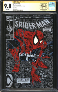 Spider-Man (1990) # 1 Silver Edition CGC Signature Series 9.8 NM/MT Signed Todd McFarlane
