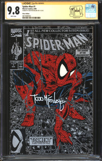Spider-Man (1990) # 1 Silver Edition CGC Signature Series 9.8 NM/MT Signed Todd McFarlane
