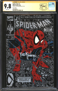 Spider-Man (1990) # 1 Silver Edition CGC Signature Series 9.8 NM/MT Signed Todd McFarlane