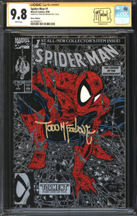 Spider-Man (1990) # 1 Silver Edition CGC Signature Series 9.8 NM/MT Signed Todd McFarlane
