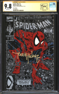 Spider-Man (1990) # 1 Silver Edition CGC Signature Series 9.8 NM/MT Signed Todd McFarlane