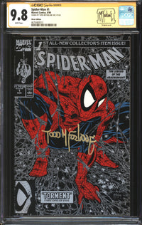 Spider-Man (1990) # 1 Silver Edition CGC Signature Series 9.8 NM/MT Signed Todd McFarlane