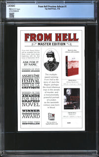 From Hell Preview Ashcan (2018) #1 CGC 9.8 NM/MT