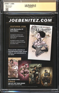 Lady Mechanika (2010) #5 Variant Cover D CGC x JSA Signature Series 9.8 NM/MT Signed Joe Benitez