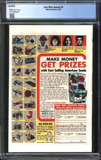 Iron Man Annual (1976) #3 CGC 9.8 NM/MT