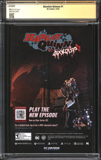 Absolute Batman (2024) # 1 CGC Signature Series 9.8 NM/MT Signed Nick Dragotta & Scott Snyder