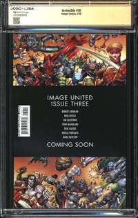 Invincible (2003) # 70 CGC x JSA Signature Series 9.6 NM+ Signed Ryan Ottley
