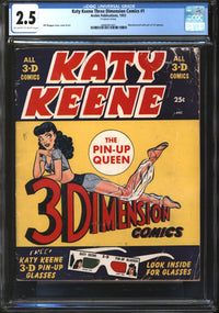 Katy Keene Three Dimension Comics (1953) #1 (3-D Glasses Missing) CGC 2.5 GD+