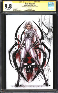 White Widow (2018) #1 Venom Virgin Edition CGC Signature Series 9.8 NM/MT Signed (Twice) & Sketch Jamie Tyndall
