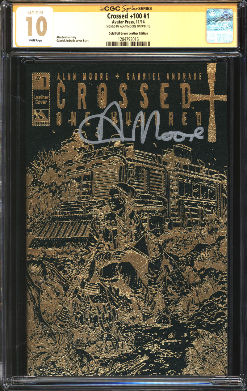 CGC 10 ゴールドシリアル40/46 DIVINE CROSS 明日葉 Crossed +100 (2014) #1 Gold Foil Green Leather Edition CGC