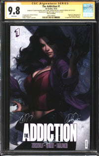 Addiction (2023) #1 NYCC Stanley "Artgerm" Lau Edition CGC Signature Series 9.8 NM/MT Signed Claudia Balboni, David Quinn, Andrew Wilson & Vincent Zurzolo