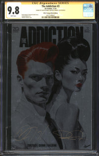 Addiction (2023) #3 NYCC Mondo Freiman Metal Edition CGC Signature Series 9.8 NM/MT Signed David Quinn & Vincent Zurzolo