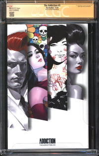 Addiction (2023) #3 NYCC Mondo Freiman Metal Edition CGC Signature Series 9.8 NM/MT Signed David Quinn & Vincent Zurzolo