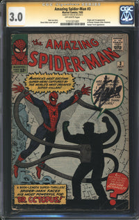 Amazing Spider-Man (1963) #  3 CGC Signature Series 3.0 GD/VG Signed Stan Lee