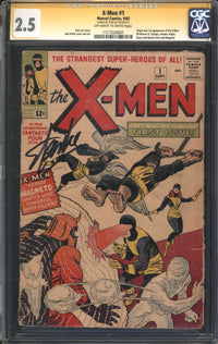X-Men (1963) #  1 CGC Signature Series 2.5 GD+ Signed Stan Lee