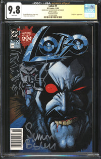 Lobo (1990) #1 Newsstand Edition CGC Signature Series 9.8 NM/MT Signed/Sketch Simon Bisley