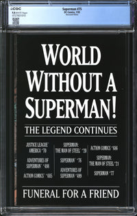 Superman (1987) # 75 Newsstand Edition CGC 9.8 NM/MT