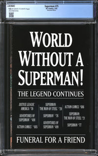 Superman (1987) # 75 Newsstand Edition CGC 9.8 NM/MT