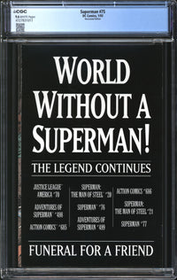 Superman (1987) # 75 Newsstand Edition CGC 9.6 NM+