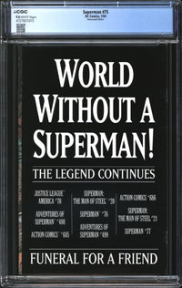 Superman (1987) # 75 Newsstand Edition CGC 9.6 NM+
