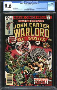 John Carter, Warlord Of Mars (1977) #1 CGC 9.6 NM+