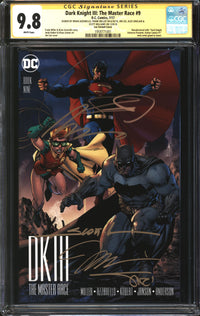 Dark Knight III: The Master Race (2016) #9 Jim Lee Variant CGC Signature Series 9.8 NM/MT Signed Brian Azzarello, Frank Miller, Jim Lee, Alex Sinclair & Scott Williams