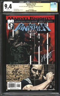 Punisher (2001) #1 CGC x JSA Signature Series 9.4 NM Signed Steve Dillon, Garth Ennis & Signed/Sketch Jimmy Palmiotti