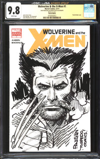 Wolverine & The X-Men (2011) #1 Sketch Edition CGC x JSA Signature Series 9.8 NM/MT Signed/Sketch Dan Panosian