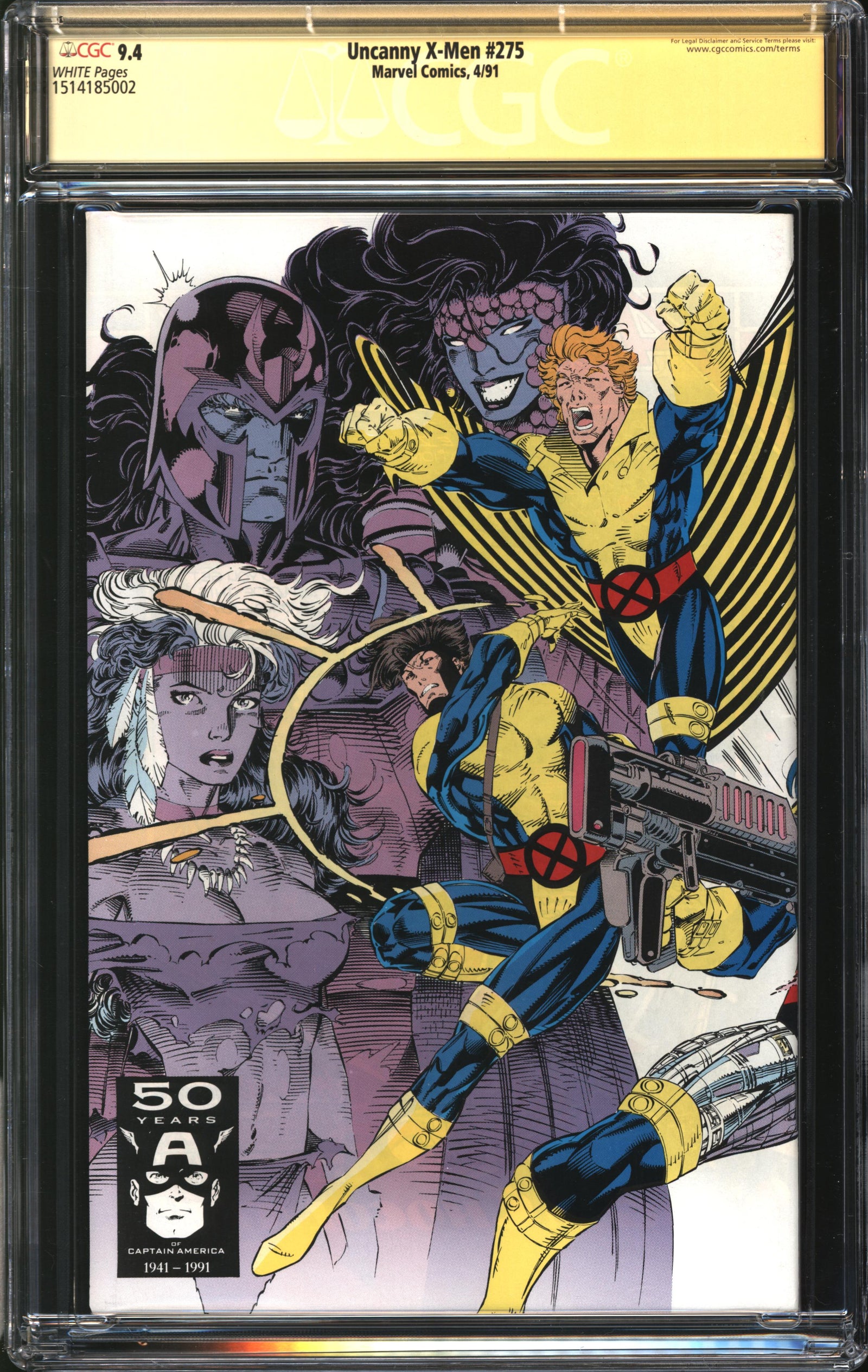 Uncanny X-Men (1981) #275 CGC Signature Series 9.4 NM Signed Jim