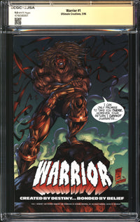 Warrior (1996) #1 CGC x JSA Signature Series 9.0 VF/NM Signed Ultimate Warrior (Jim Hellwig)